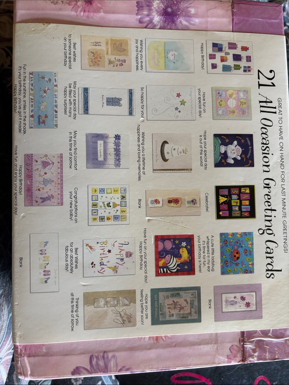All Occasion Greeting Cards Set - Purple/Pink Accents